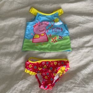 Toddler Girls Peppa Pig 2 Piece Swim Suit